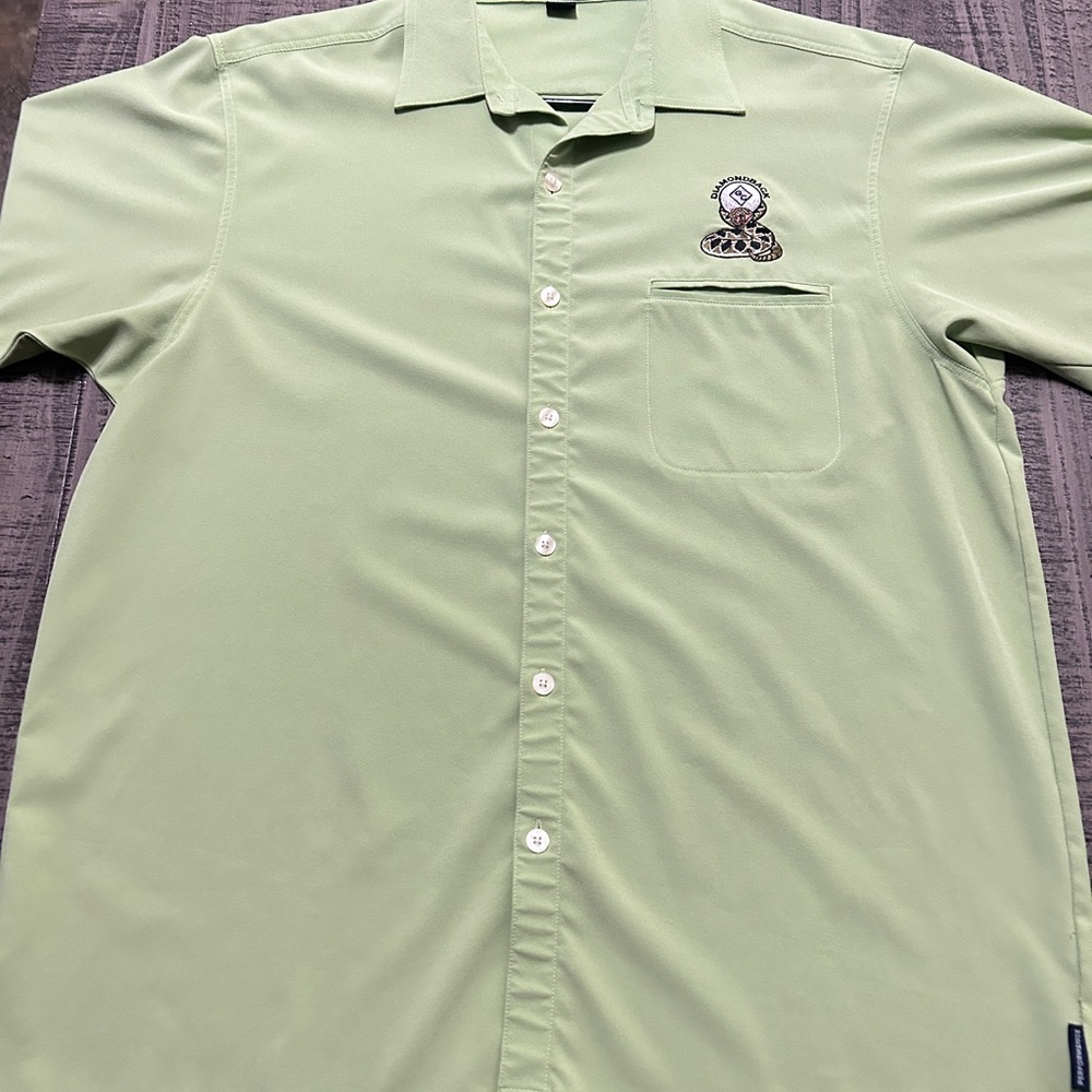 Light Green Men's Button Down Golf Club Shirt Diamondback Golf Course